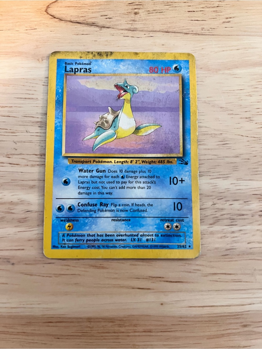 Lapras #25/62 - Fossil Set Pokemon Card